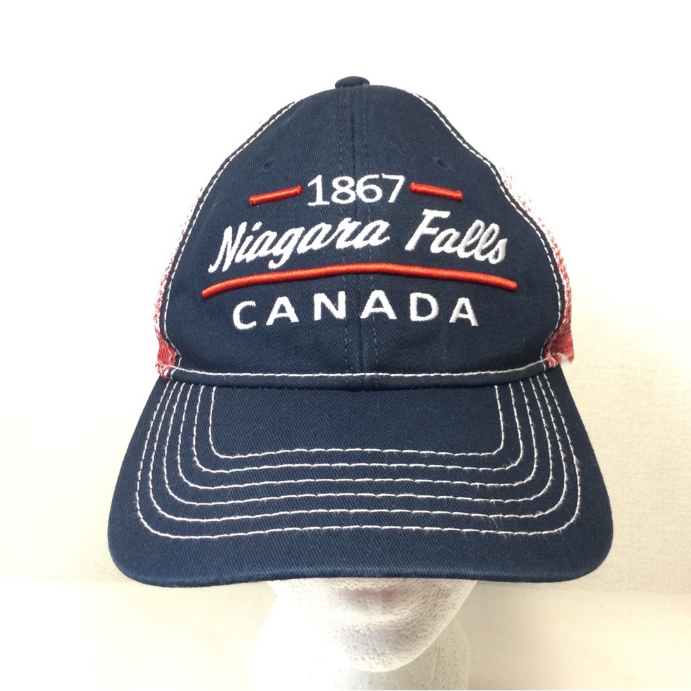 1867 Niagara Falls Canada Hat Trucker Mesh SnapBack Blue Red White